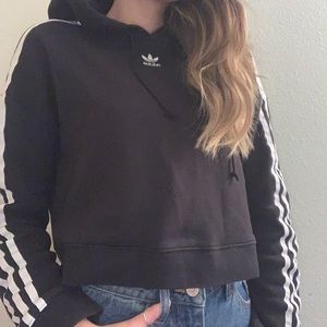 Adicolor 3 stripe cropped hoodie